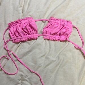 Pink Ruched Bikini Top